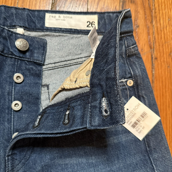 Rag and Bone Women's Jeans High Rise Crop Flare Maya Button Fly Size 26 27x26 - Picture 7 of 14